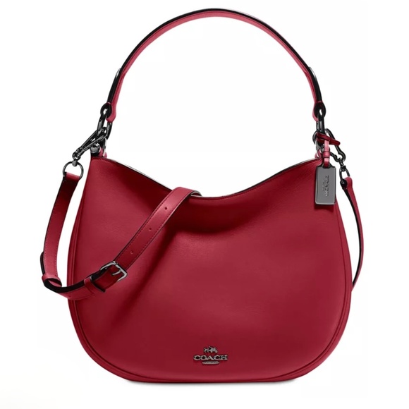Coach Nomad Glovetanned Leather Lined Cherry Red 54446 Crossbody Bag - Picture 1 of 12